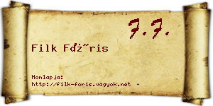 Filk Fóris névjegykártya